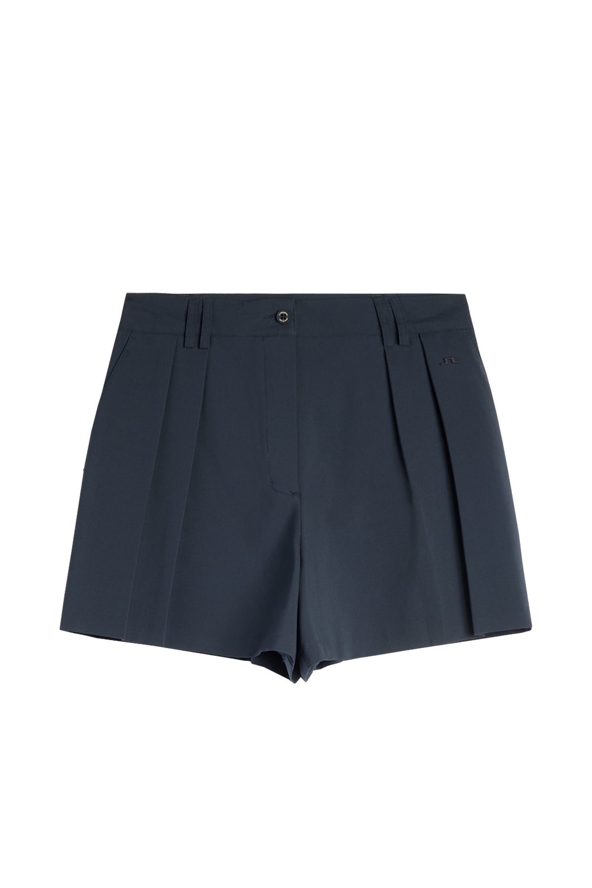 J.Lindeberg Carmen Shorts JL Navy – livsstilsbild som visar rörelse och passform