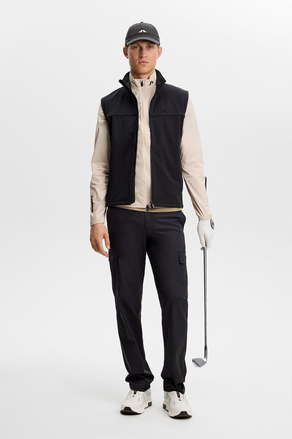 J.Lindeberg Tour Tech Packable Jacket Moonbeam – packbar ryggficka detalj